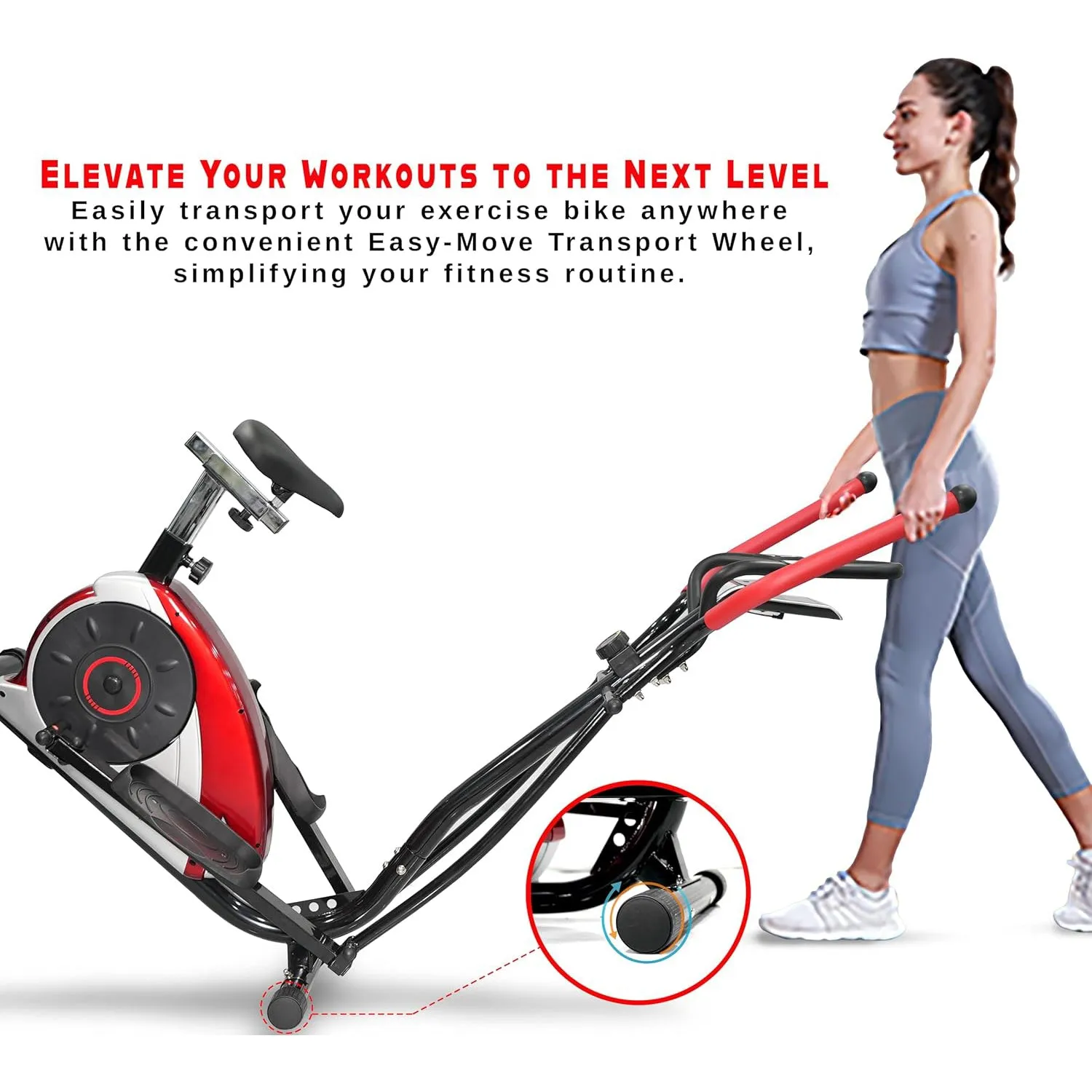 2-in-1 Elliptical Trainer & Exercise Bike EM-1202 Magnetic Resistance Cross Trainer with Digital Monitor with Bluetooth 8-Level Control Cardio Workout Machine