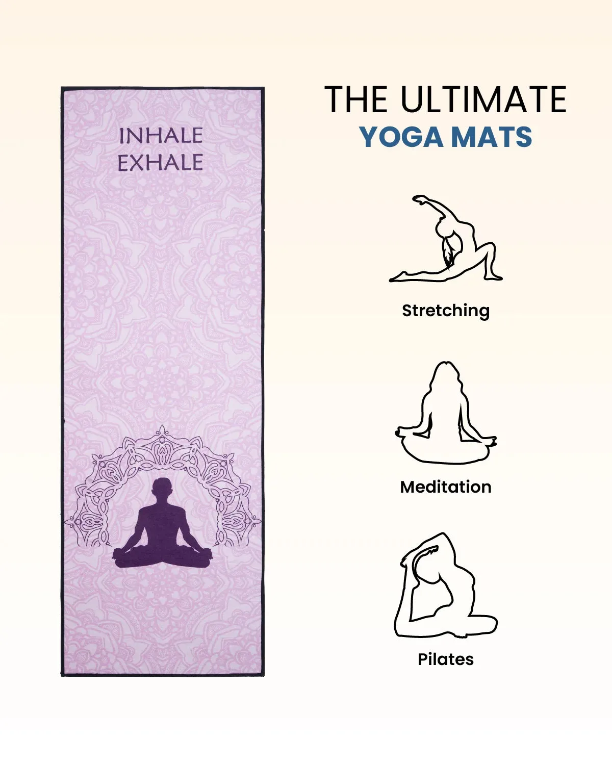 8mm Inhale Exhale Asana Yoga Mat Online | Grhamoy