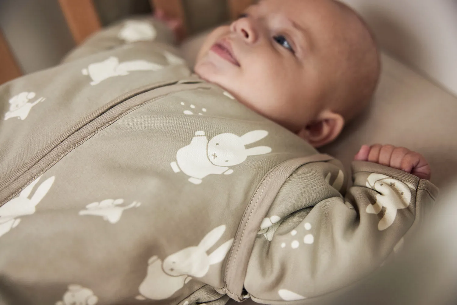 Baby Sleeping Bag Removable Sleeves 70cm Miffy  Snuffy - Olive Green