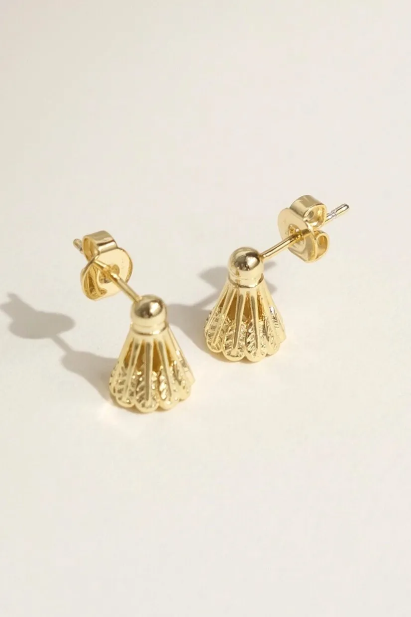 Badminton Earrings in Gold