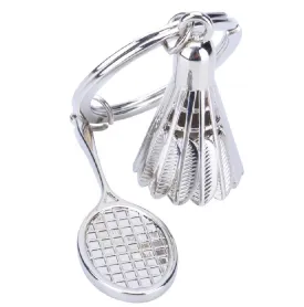 Badminton key chain shuttlecock & badminton racket keychain key ring