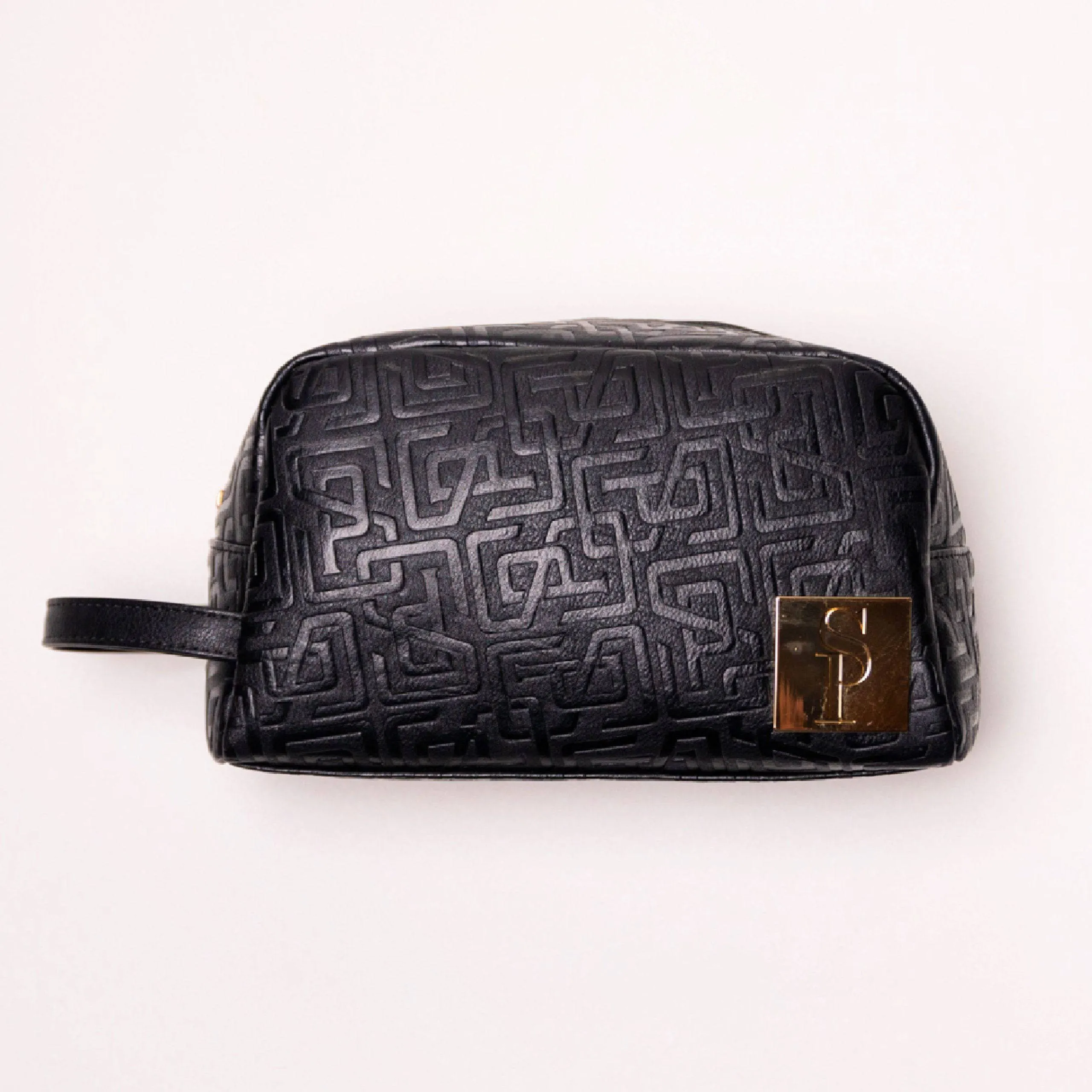 Black Monogram Leather Toiletry Bag