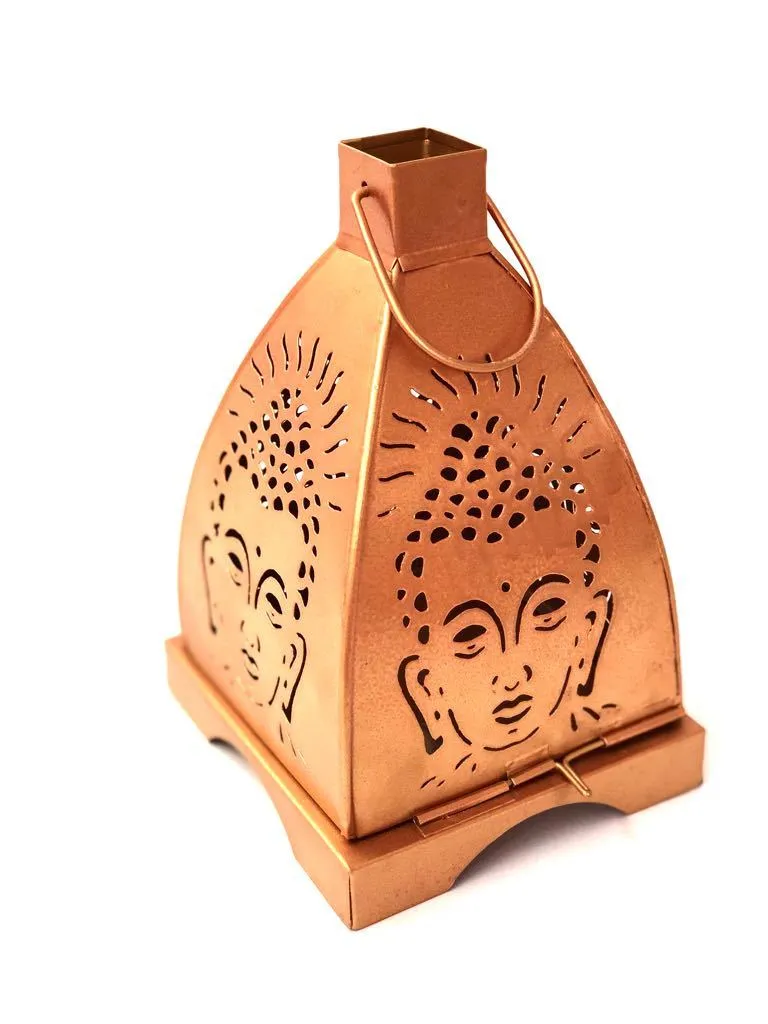 Buddha Shadow Tea Light Hanging Metal Lantern Tamrapatra