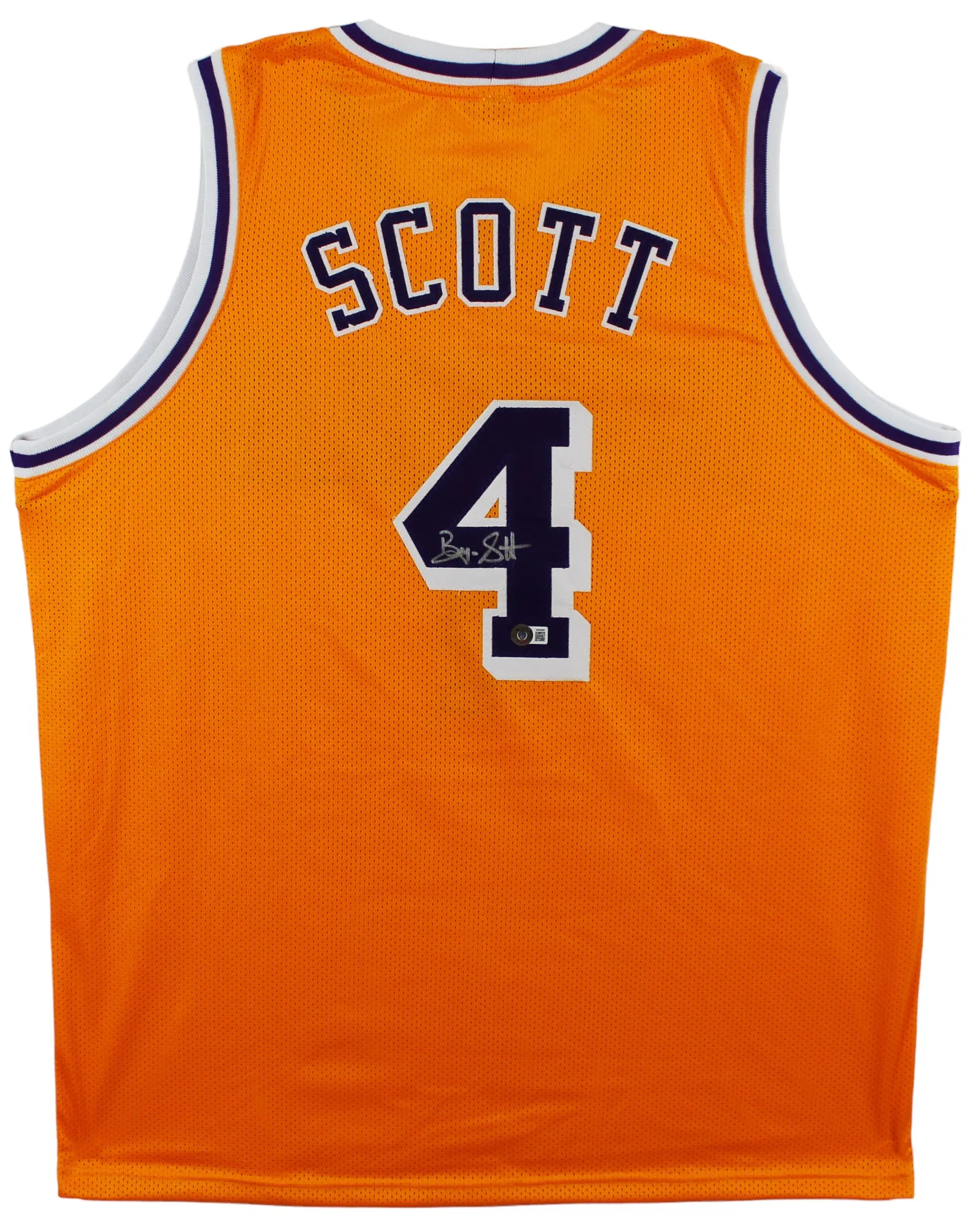 Byron Scott Authentic Signed Yellow Pro Style Jersey Autographed BAS Witnessed