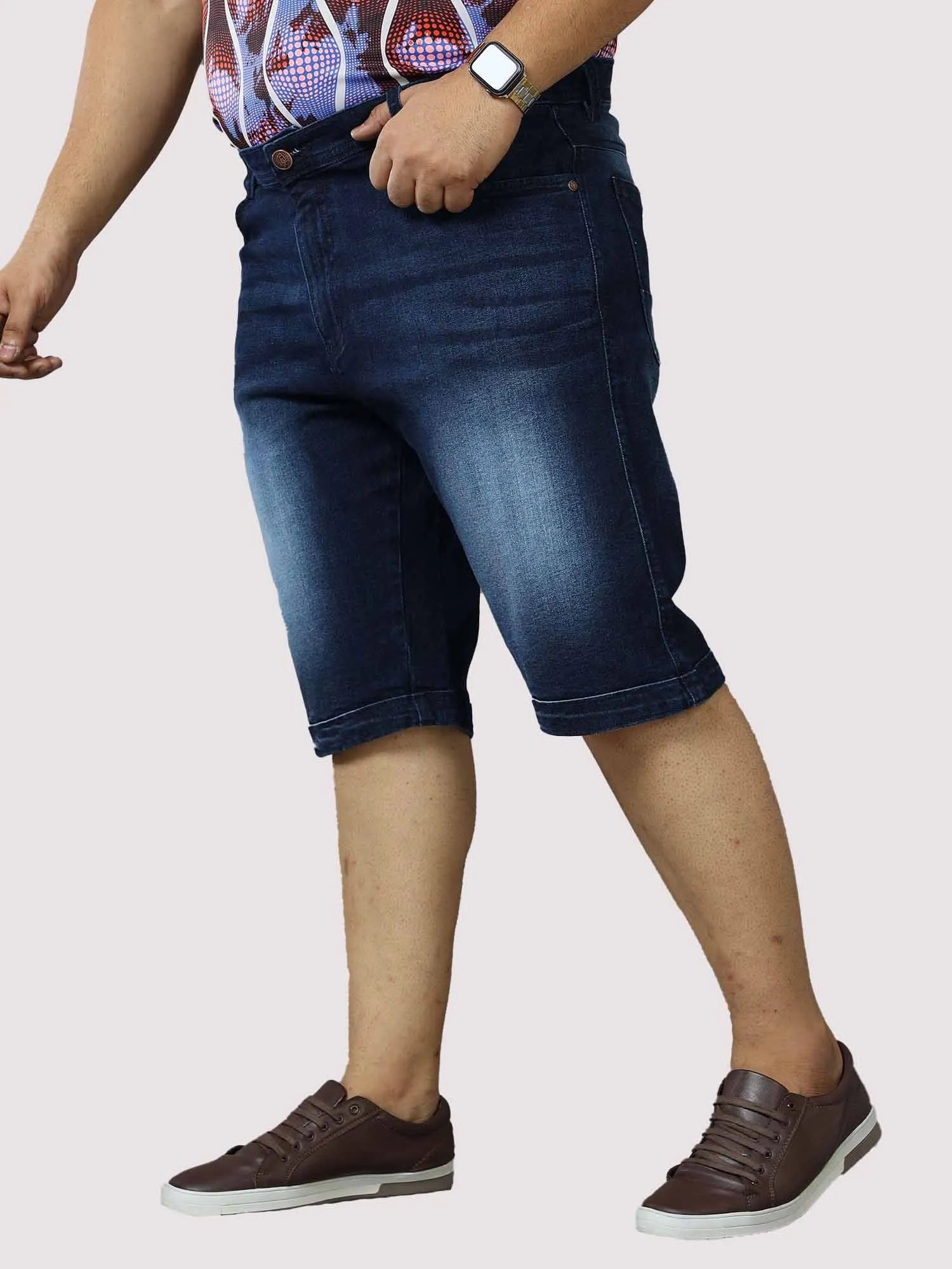 Dark Sapphire Denim Shorts Men's Plus Size