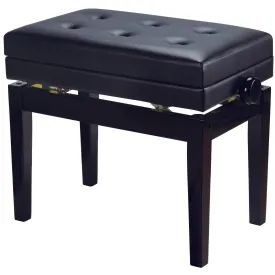 Easy Music Center HY-PJ007 Adjustable Piano Bench w/ Storage, Tufted Top, Black