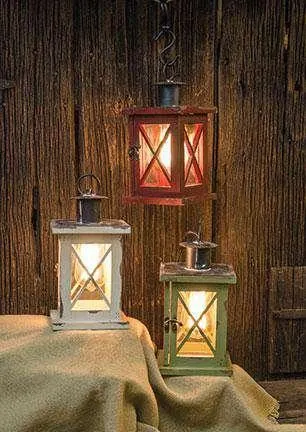 Electric Wood Lantern w/ Edison Bulb, 3 Asst