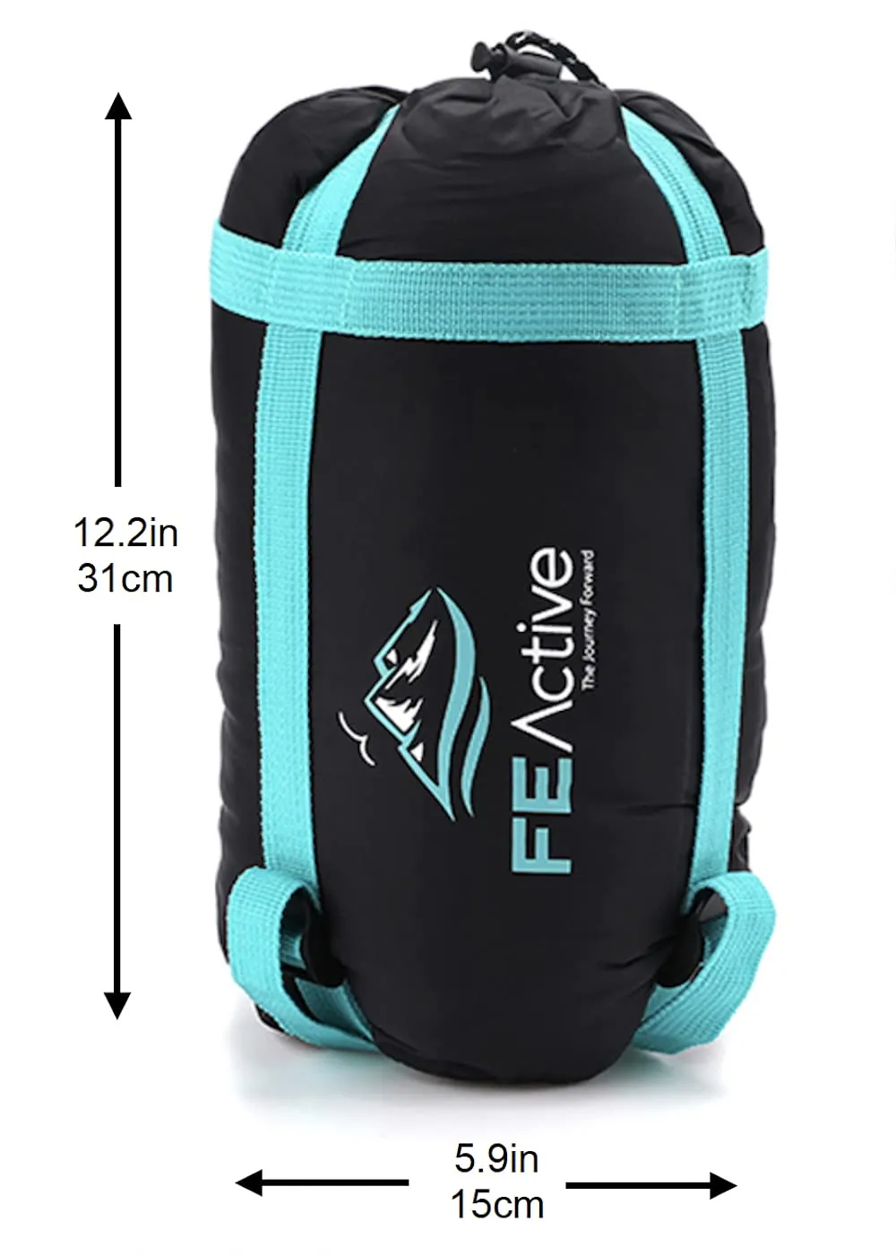 FE Active Camping Sleeping Bag - 3-4 Seasons Extra Long or Lightweight Hooded, Warm Outdoor Compact & Lightweight Sleeping Bag for Camping, Backpacking, Hiking, Travel | Designed in California, USA