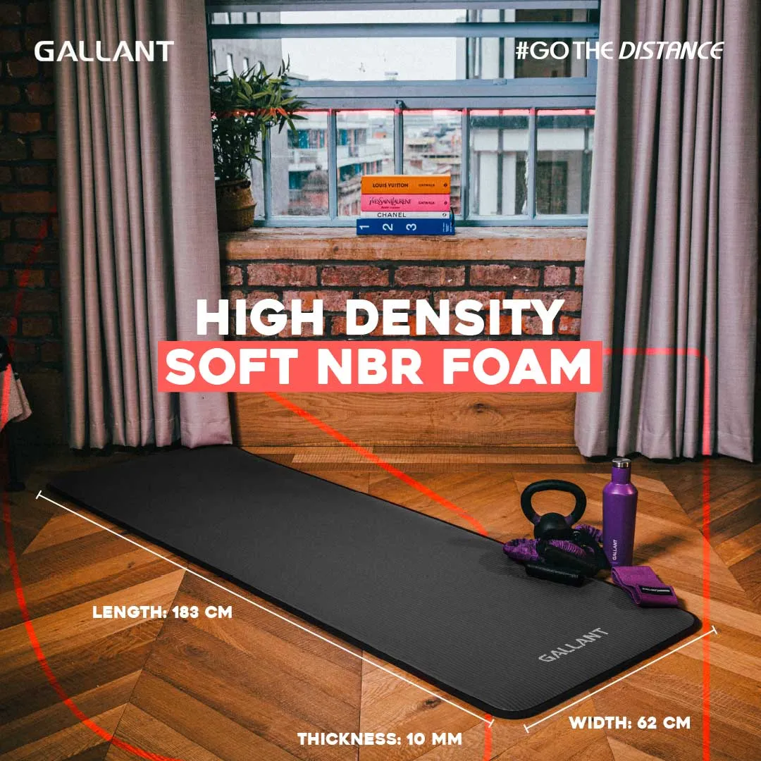 Gallant NBR Yoga Mat Non-Slip with Carry Handle Strap