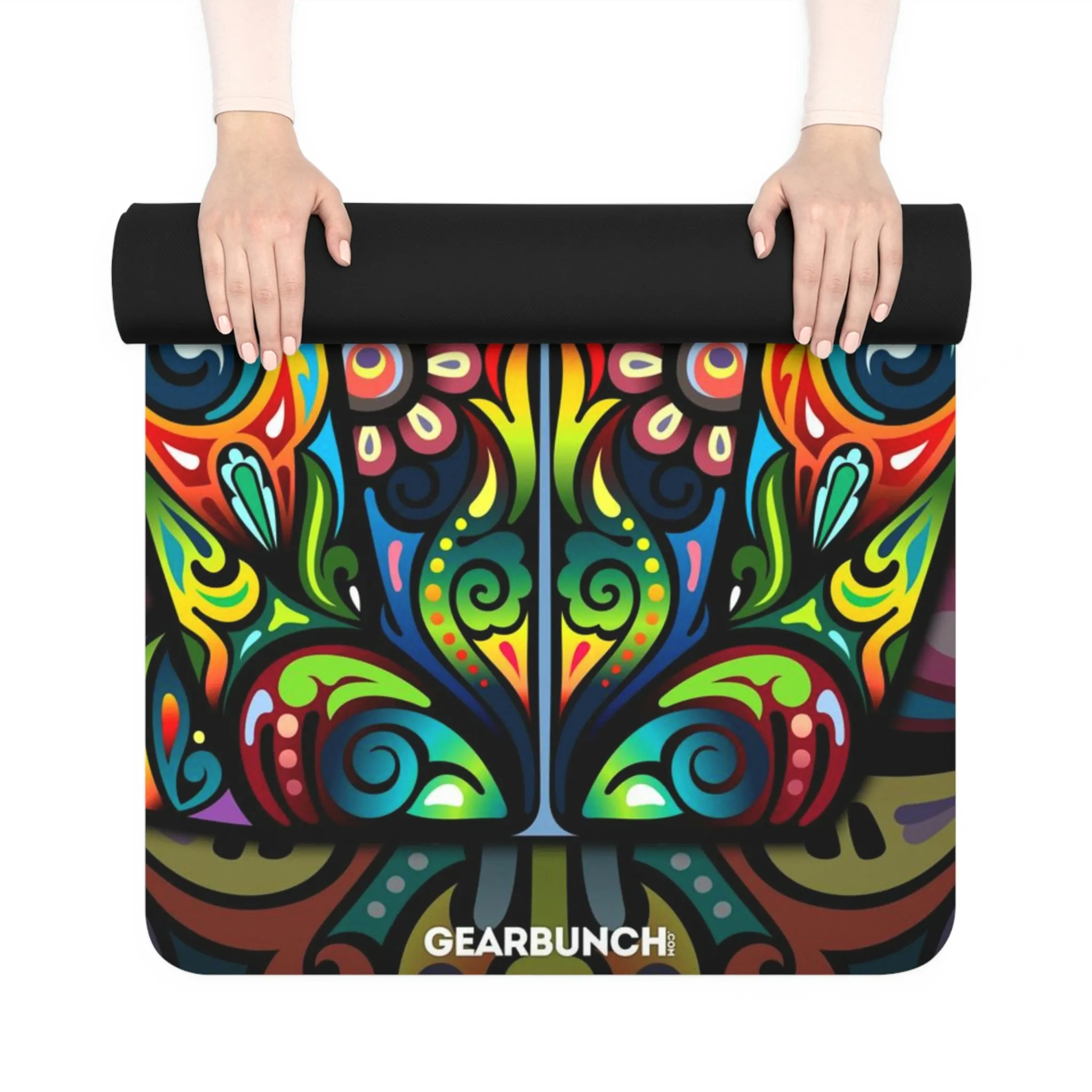 GearBunch Colorful Ornamental Cat Yoga Mat