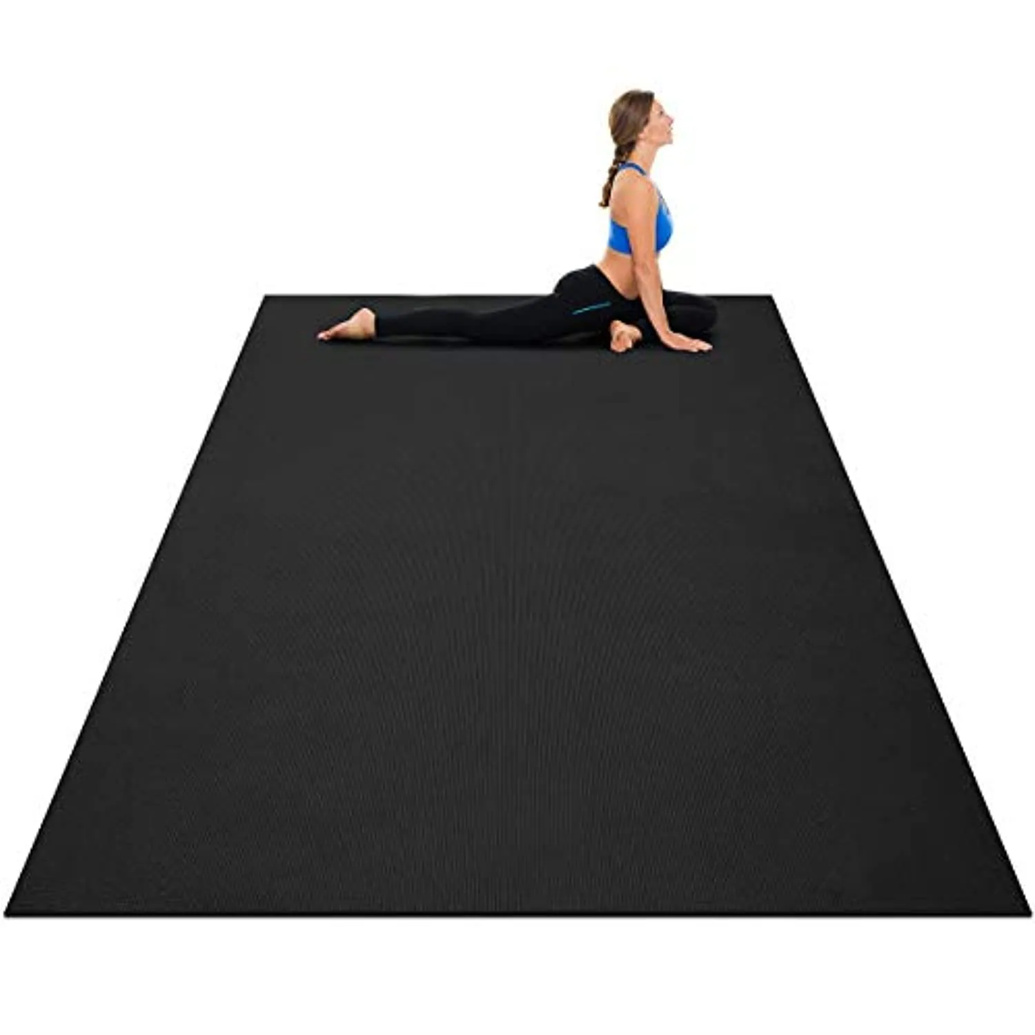 Goplus Large Yoga Mat, 7' x 5' x 8mm and 6' x 4' x 8mm with Straps, Eco Friendly Extra Thick Non Slip Barefoot Fitness Exercise Mat for Home Gym Floor Cardio Workout