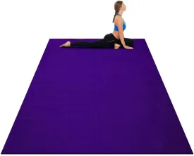 Goplus Large Yoga Mat, 7' x 5' x 8mm and 6' x 4' x 8mm with Straps, Eco Friendly Extra Thick Non Slip Barefoot Fitness Exercise Mat for Home Gym Floor Cardio Workout