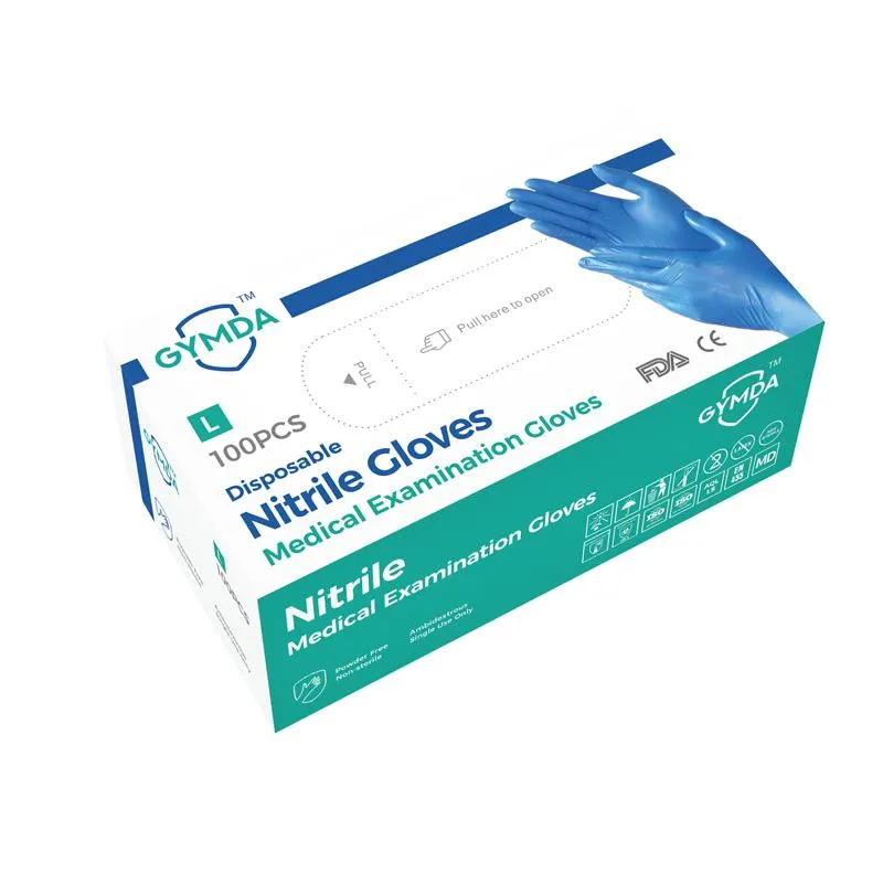 GYMDA Disposable Nitrile Gloves Powder-Free Latex-Free Exam/Medical S/M/L BLUE 3mil