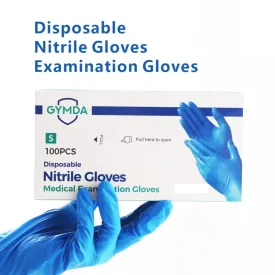 GYMDA Disposable Nitrile Gloves Powder-Free Latex-Free Exam/Medical S/M/L BLUE 3mil