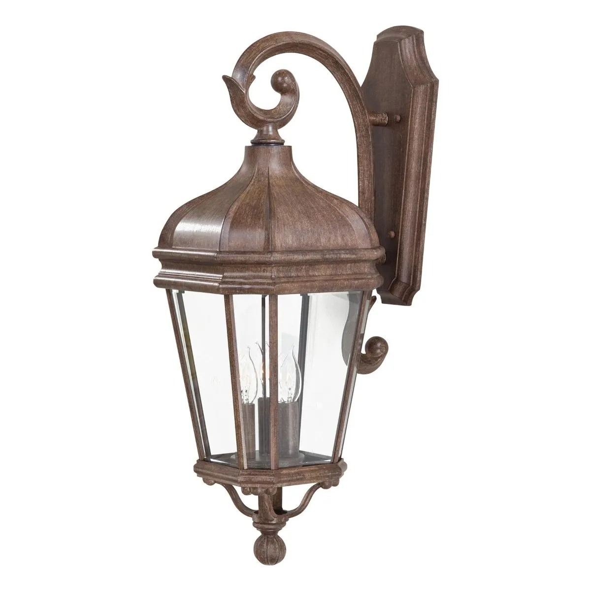 Harrison 28 in. 3 Lights Outdoor Wall Lantern Vintage Rust Finish