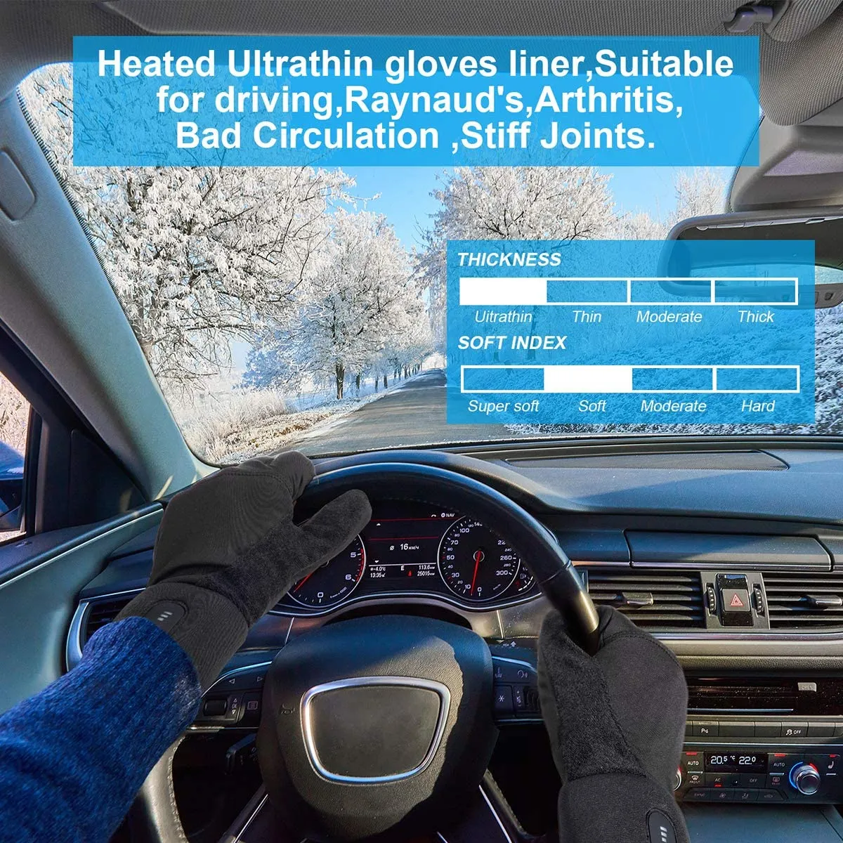 Heated Gloves - Anti-Slip Design for Touchscreen Devices