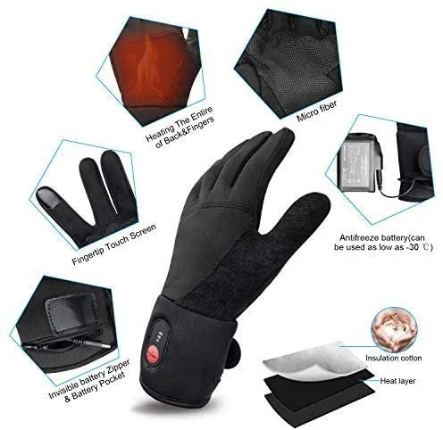 Heated Gloves - Anti-Slip Design for Touchscreen Devices