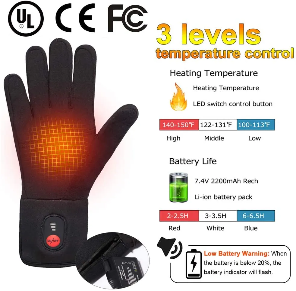 Heated Gloves - Anti-Slip Design for Touchscreen Devices