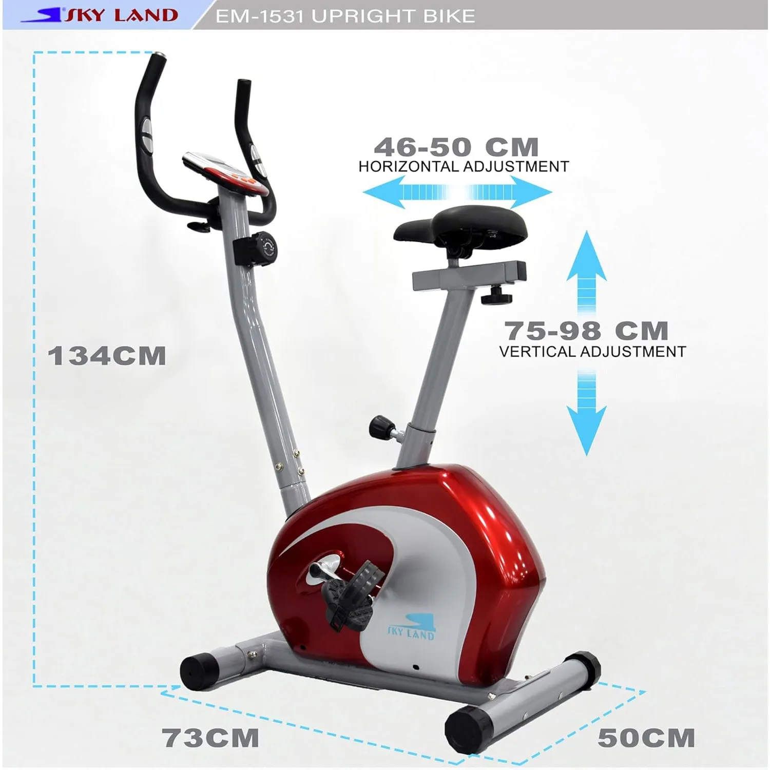 Indoor Cycling Magnetic Bike EM-1531 Upright Exercise Bike with Digital Monitor and Adjustable Seat