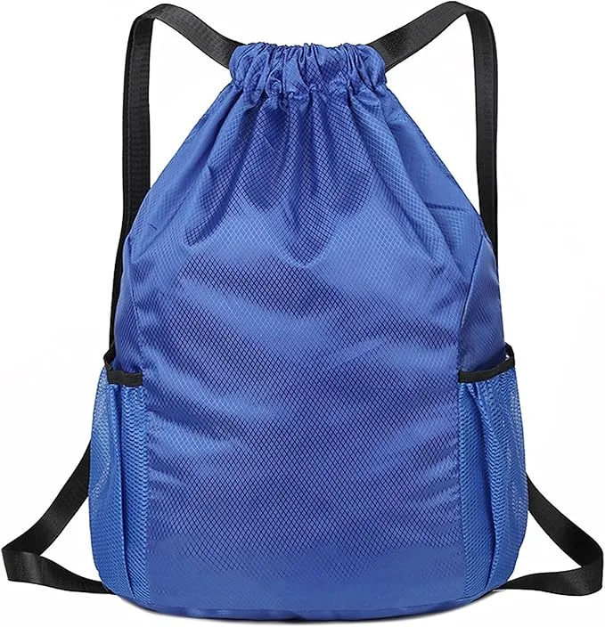 KANGSIT Drawstring Bag, Swim PE Bags Drawstring Gym Bag for Kids Adults, Waterproof Swimming Sports Bag for School Sports Swimming Gym Travel Unisex Gym Bag