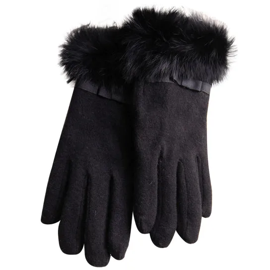 Kitten Mittens Faux Fur Lining Touch Smart Gloves