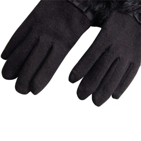 Kitten Mittens Faux Fur Lining Touch Smart Gloves