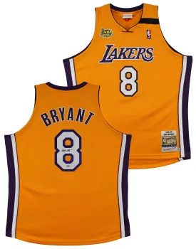 Lakers Kobe Bryant Signed Yellow M&N 1999-2000 HWC Authentic Jersey PSA #B11409