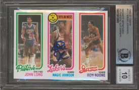 Lakers Magic Johnson Signed 1980 Topps #111 Card Auto Graded Mint 10! BAS Slab