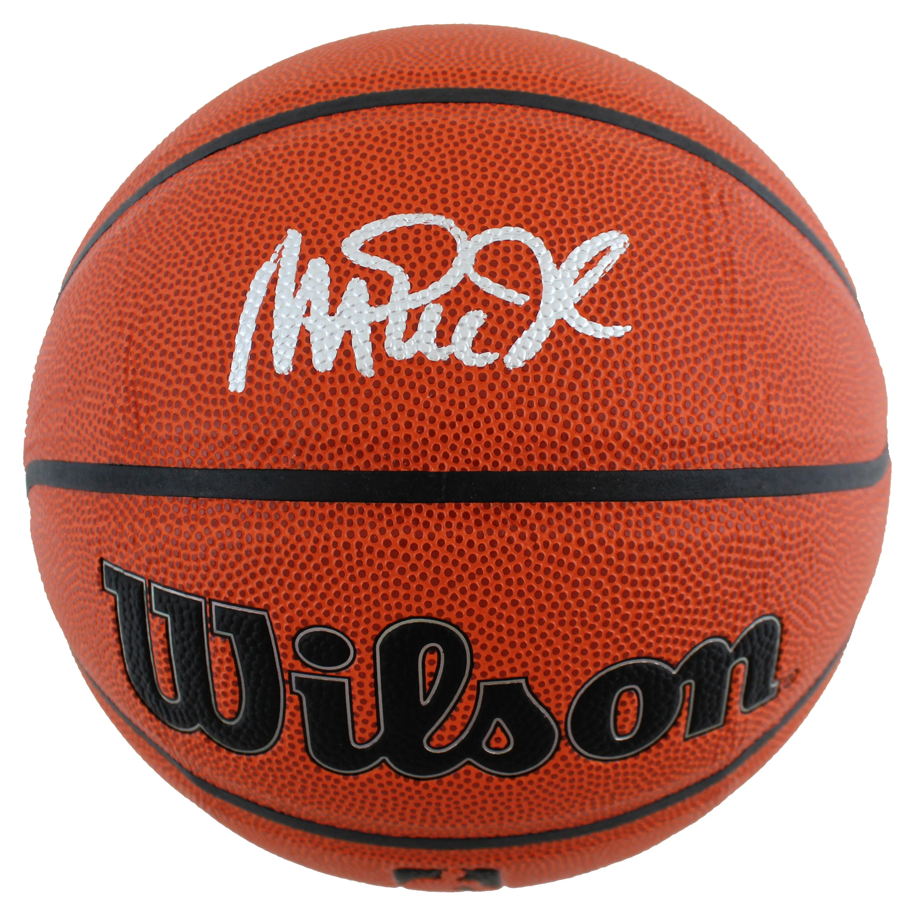 Lakers Magic Johnson Signed Wilson Basketball w/ Silver Sig w/ case  BAS Wit