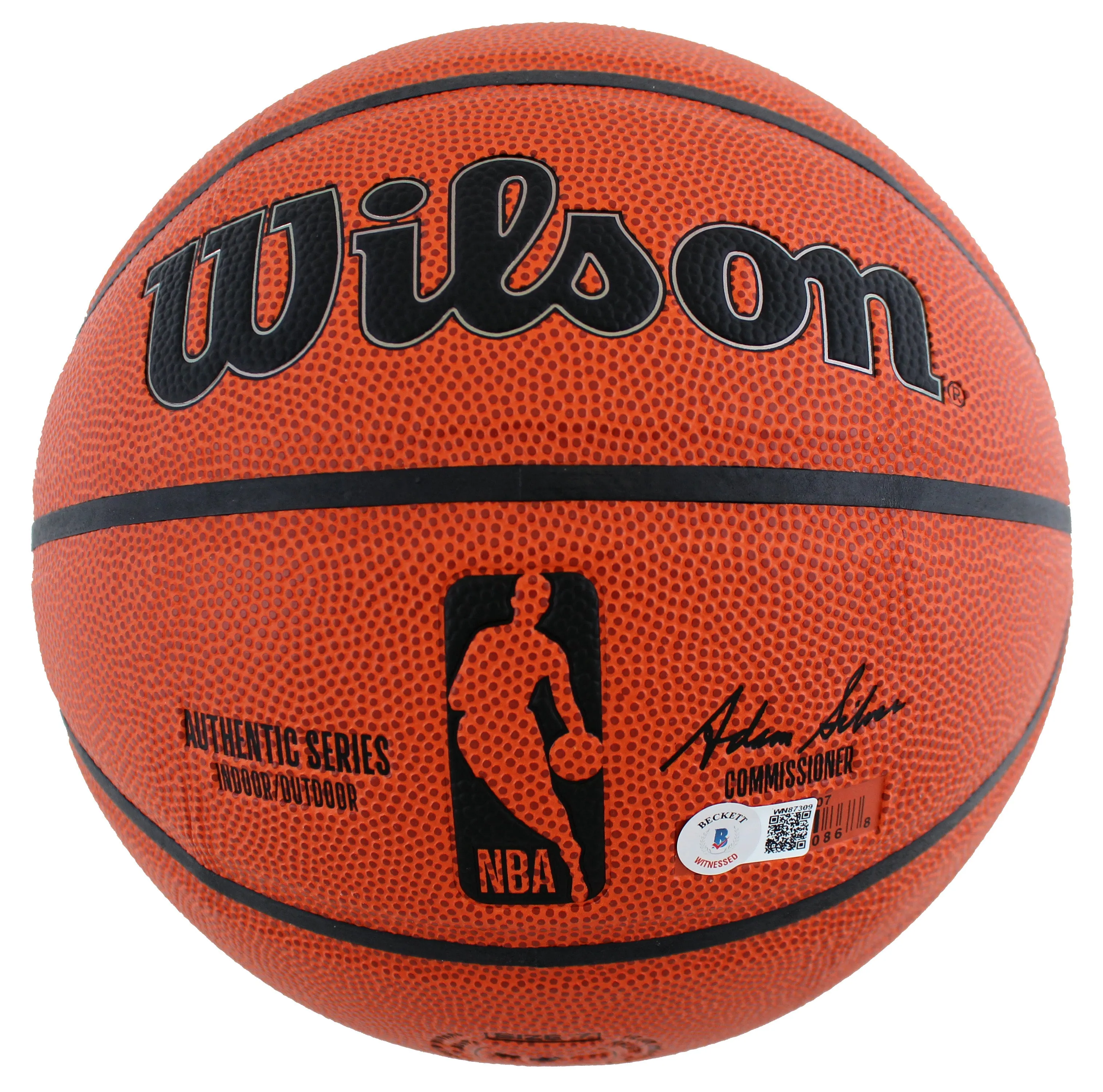 Lakers Magic Johnson Signed Wilson Basketball w/ Silver Sig w/ case  BAS Wit