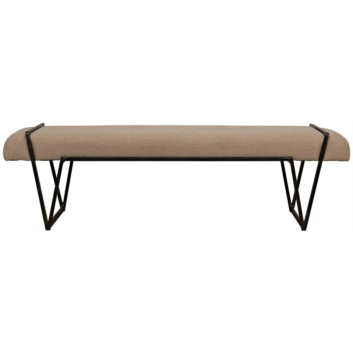 Larkin Bench, Steel with Linen by Noir