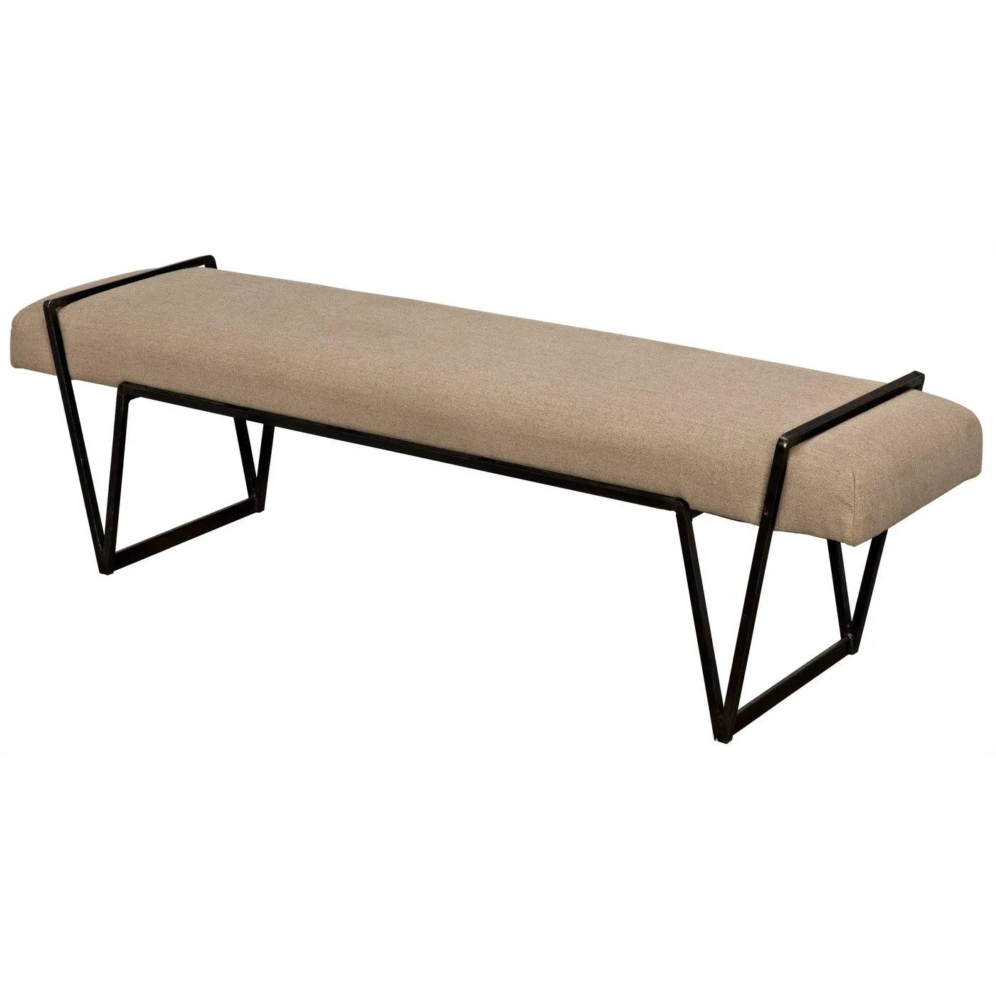 Larkin Bench, Steel with Linen by Noir