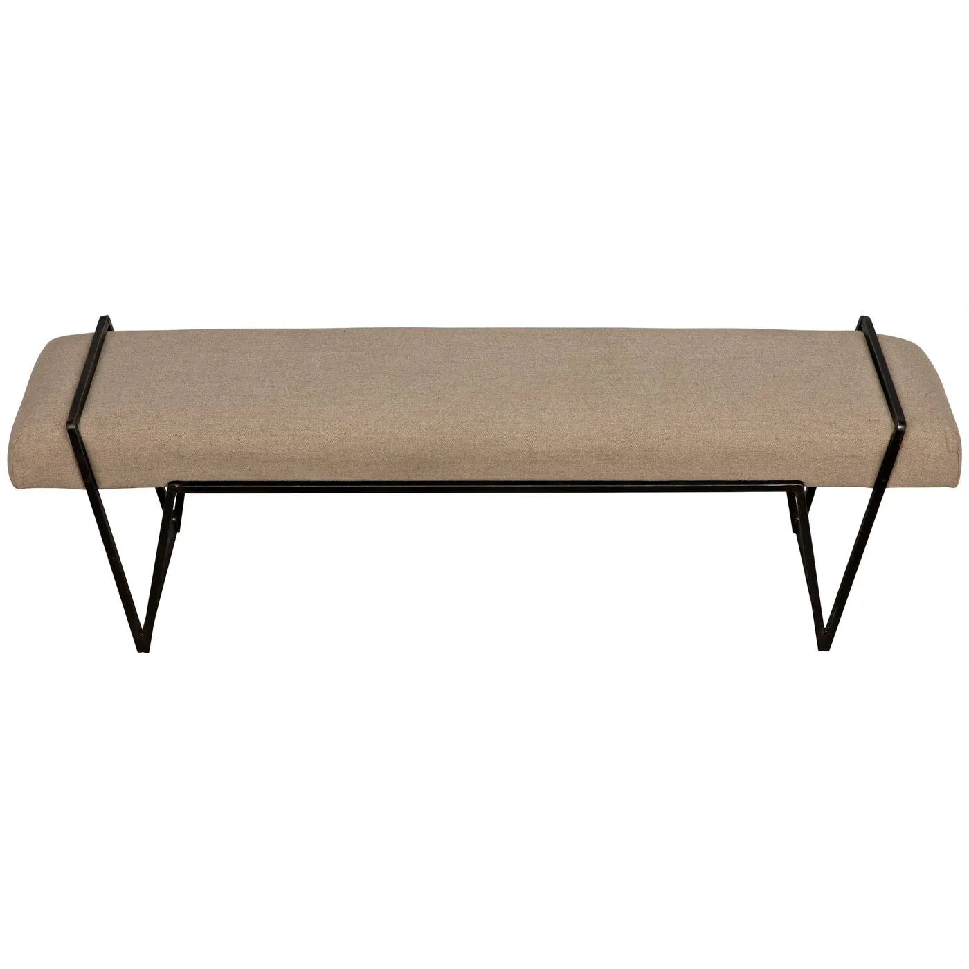 Larkin Bench, Steel with Linen by Noir