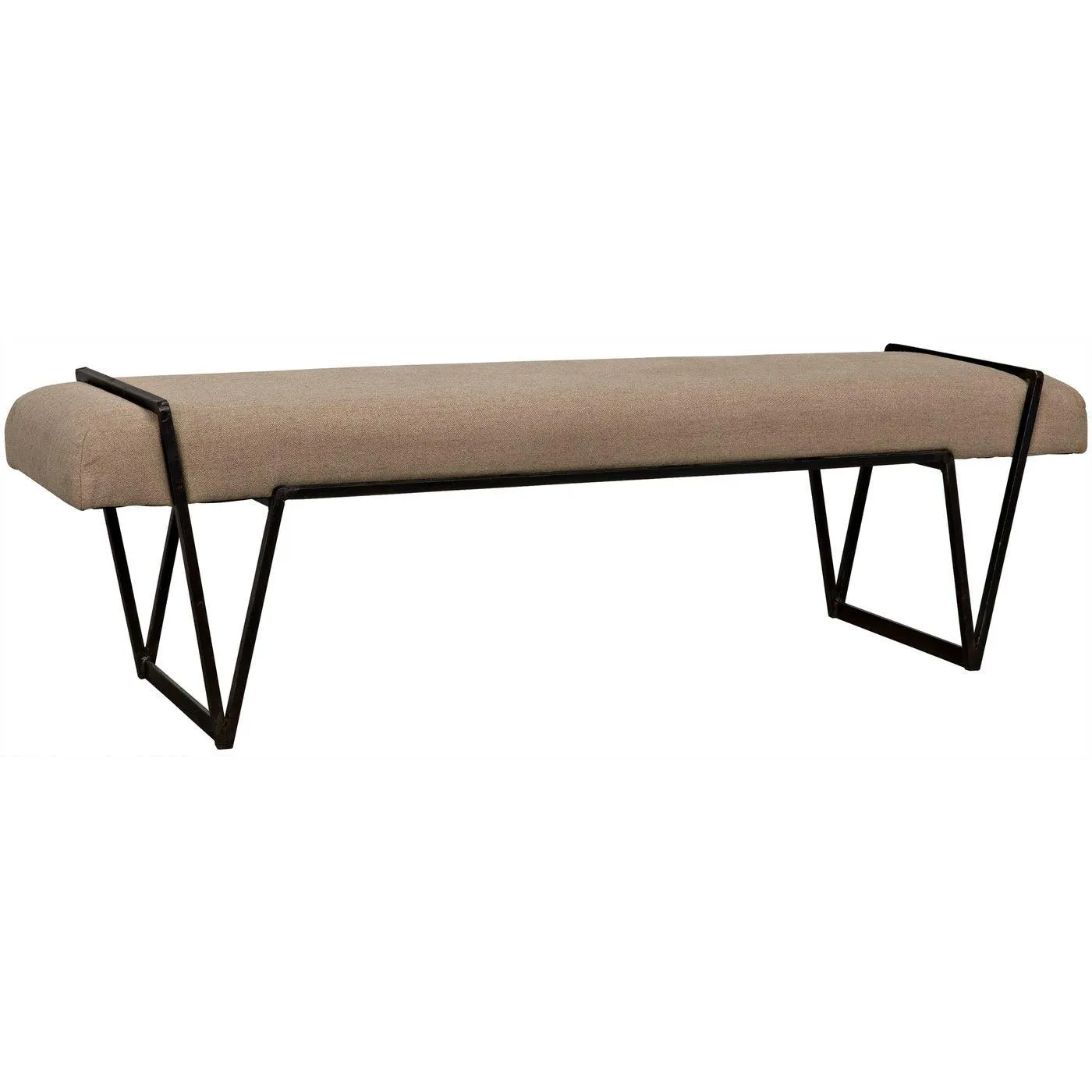 Larkin Bench, Steel with Linen by Noir