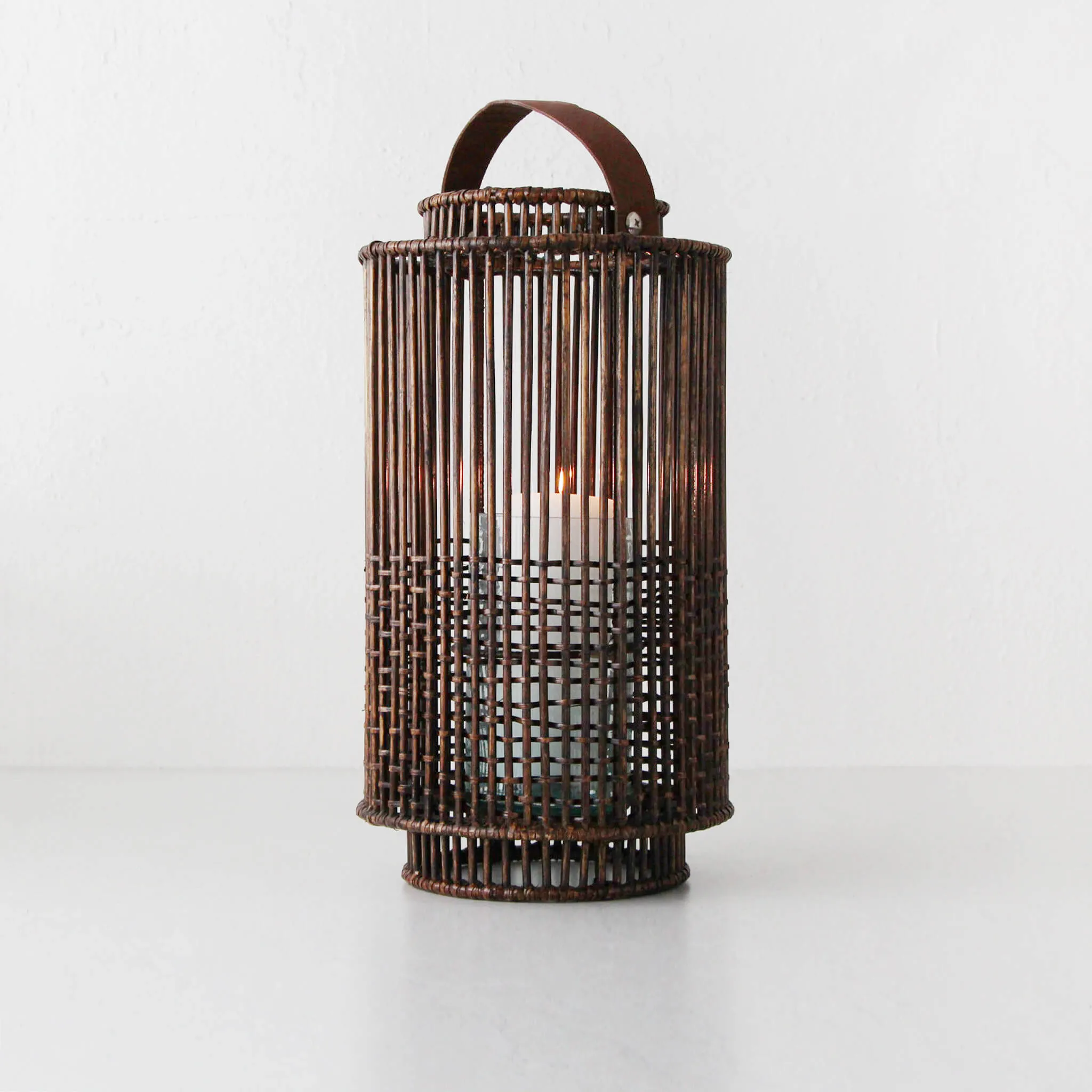 LE PORTIV RATTAN LANTERN BUNDLE X2  |  LARGE   X LARGE  |  ANTIQUE BROWN RATTAN