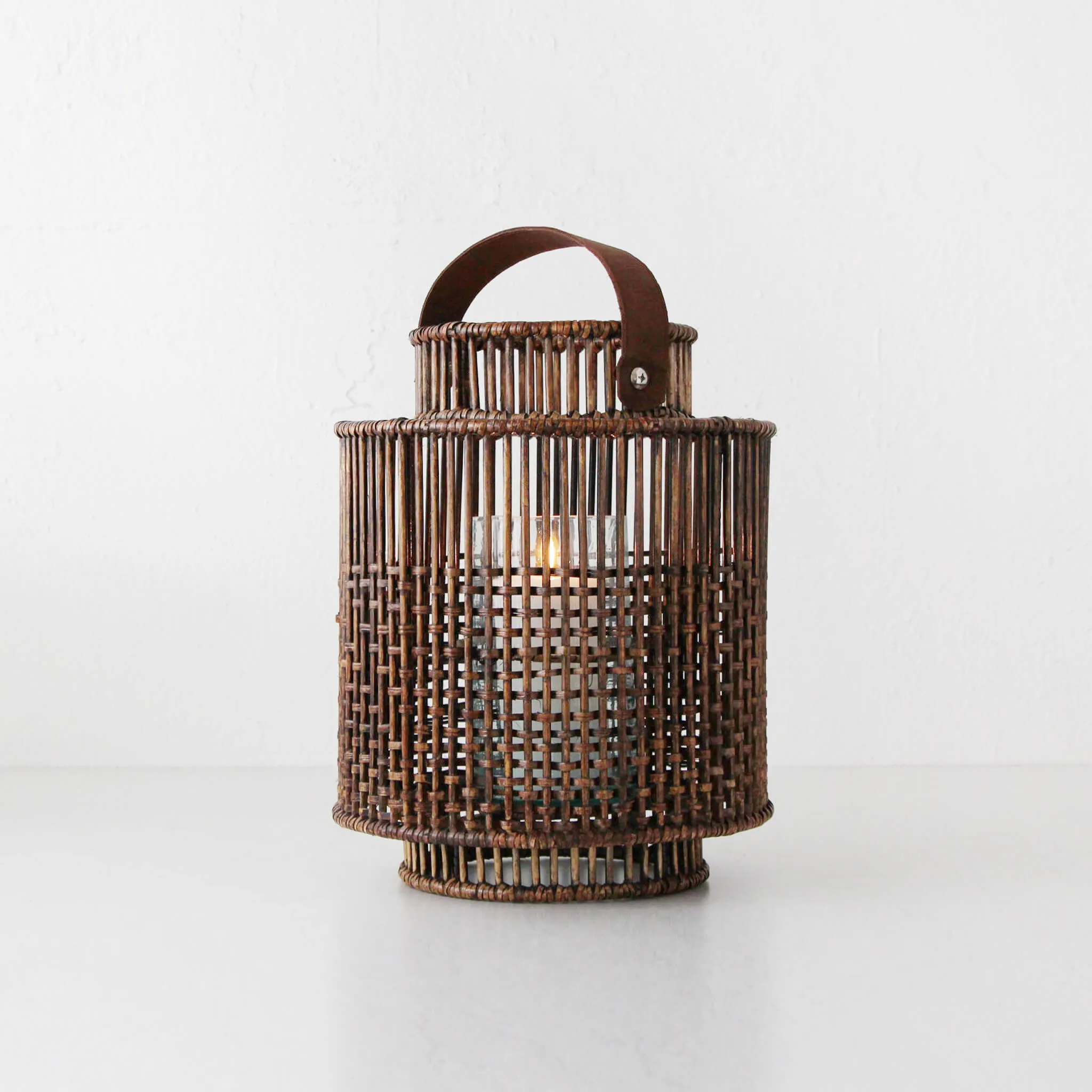 LE PORTIV RATTAN LANTERN BUNDLE X2  |  LARGE   X LARGE  |  ANTIQUE BROWN RATTAN