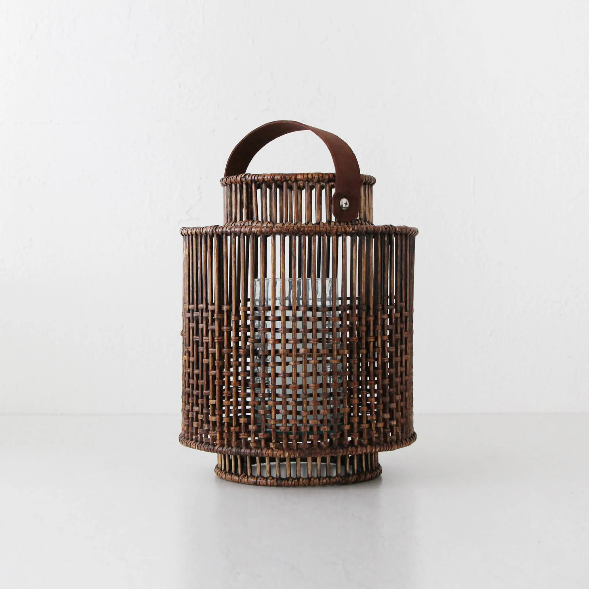 LE PORTIV RATTAN LANTERN BUNDLE X2  |  LARGE   X LARGE  |  ANTIQUE BROWN RATTAN