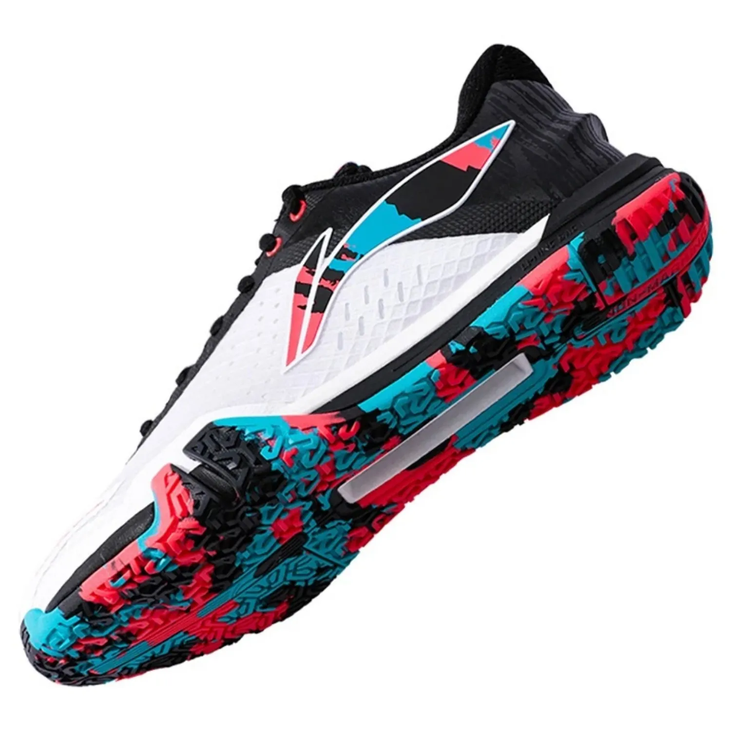 Li-Ning Saga SE Professional Badminton Shoes, Standard White/Black/Neon Fushia