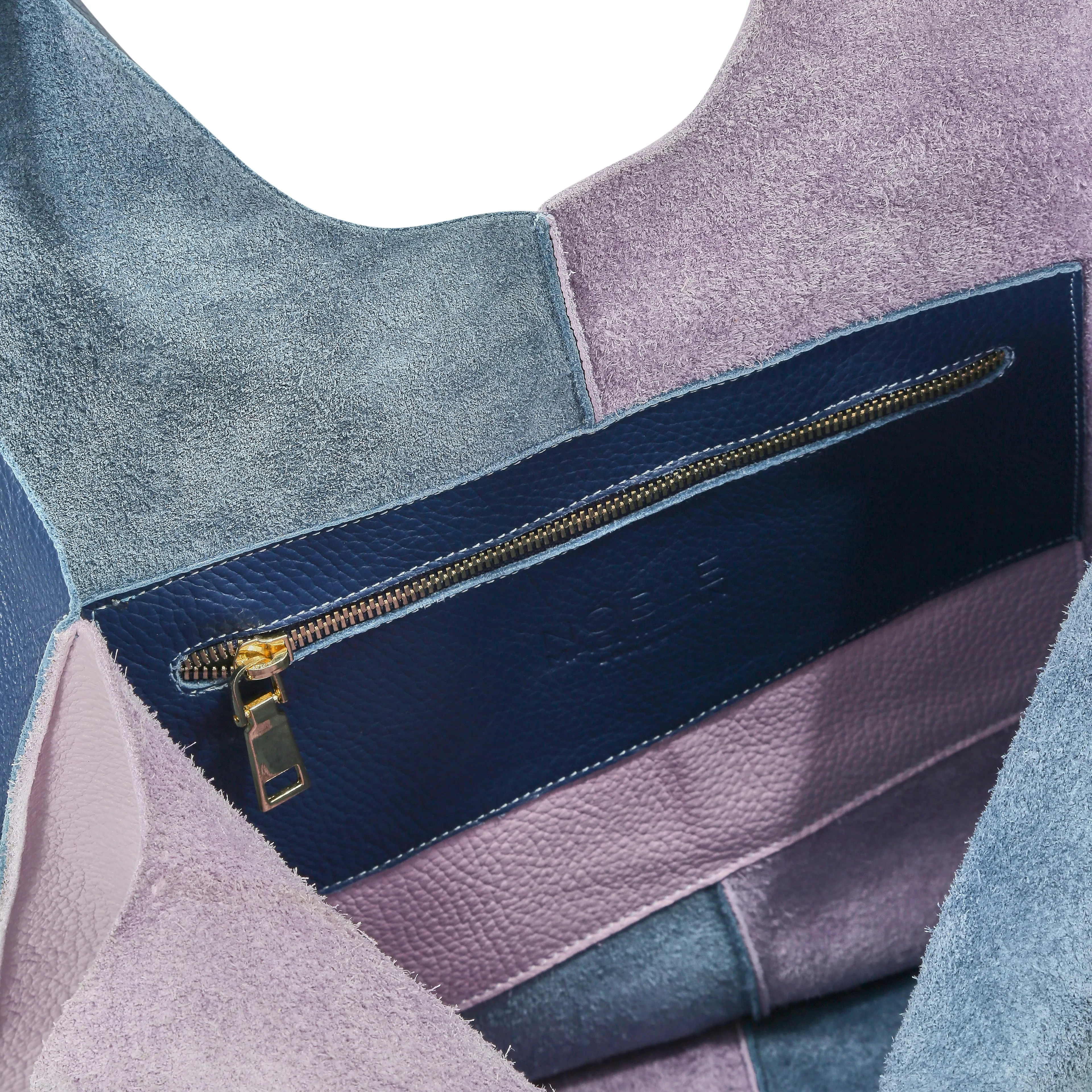 Lilac and Navy Tote Bag