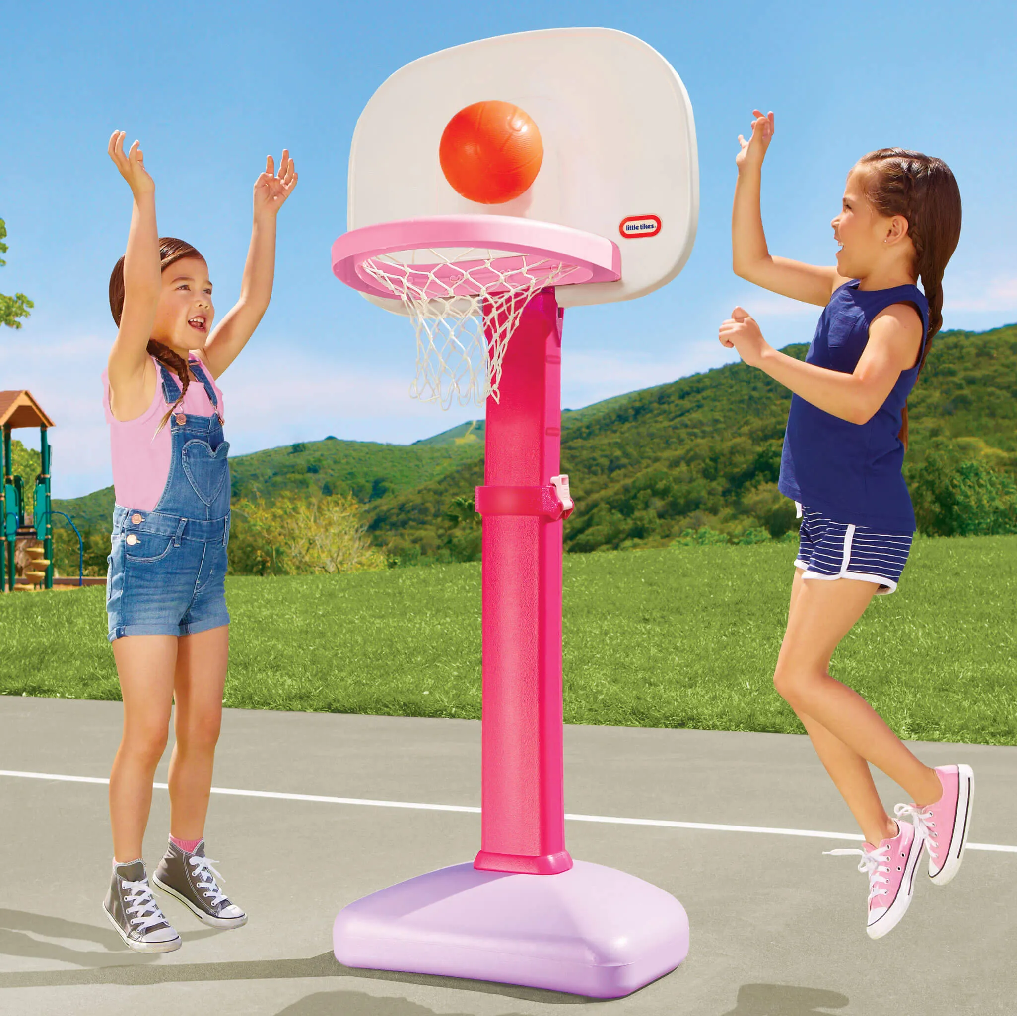 Little Tikes TotSports Easy Score Pink Basketball Set with 3 Basketballs