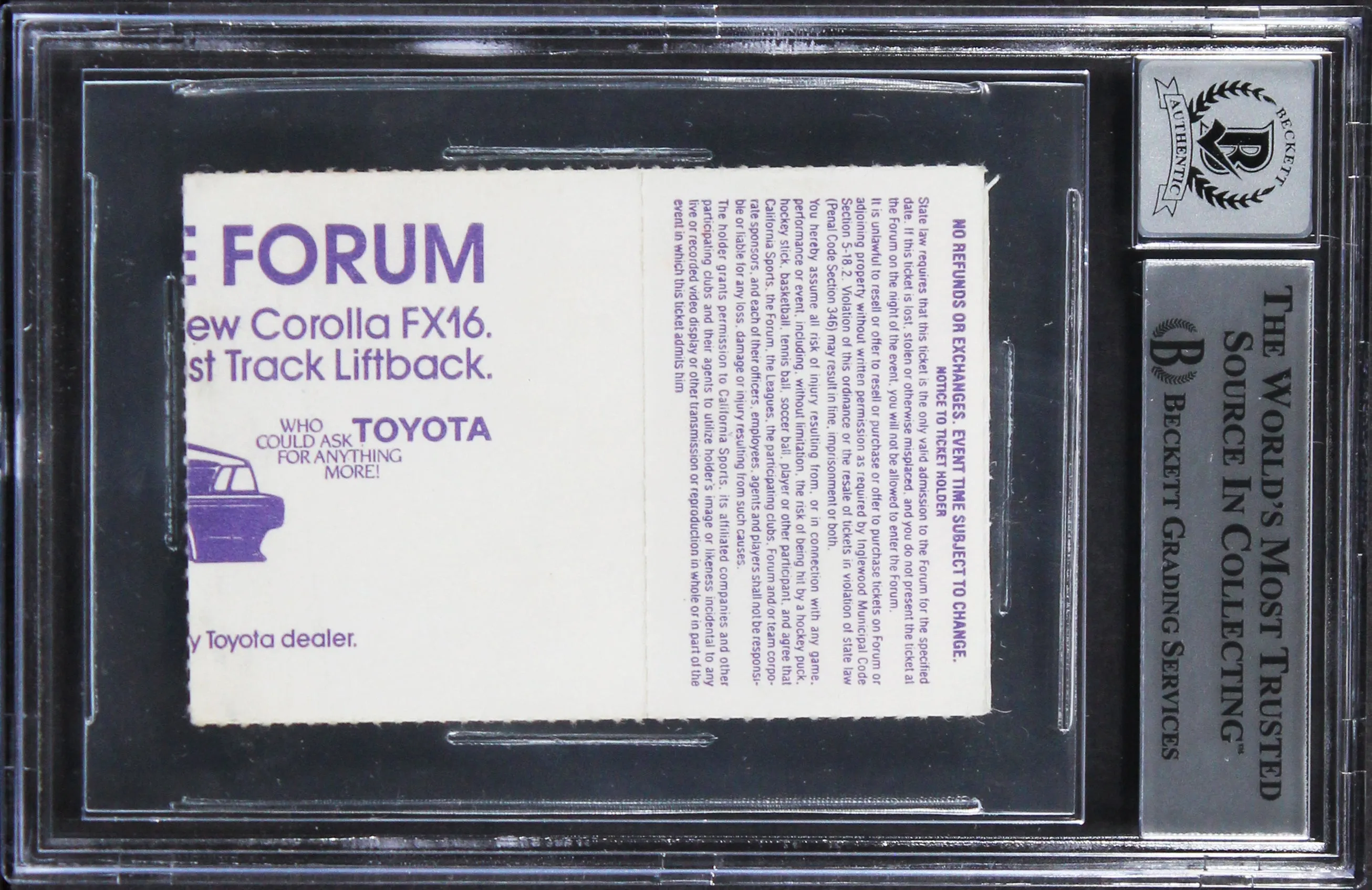 Magic Johnson Signed 1987 NBA Finals Celtics/Lakers Ticket Stub Auto 10 BAS Slab