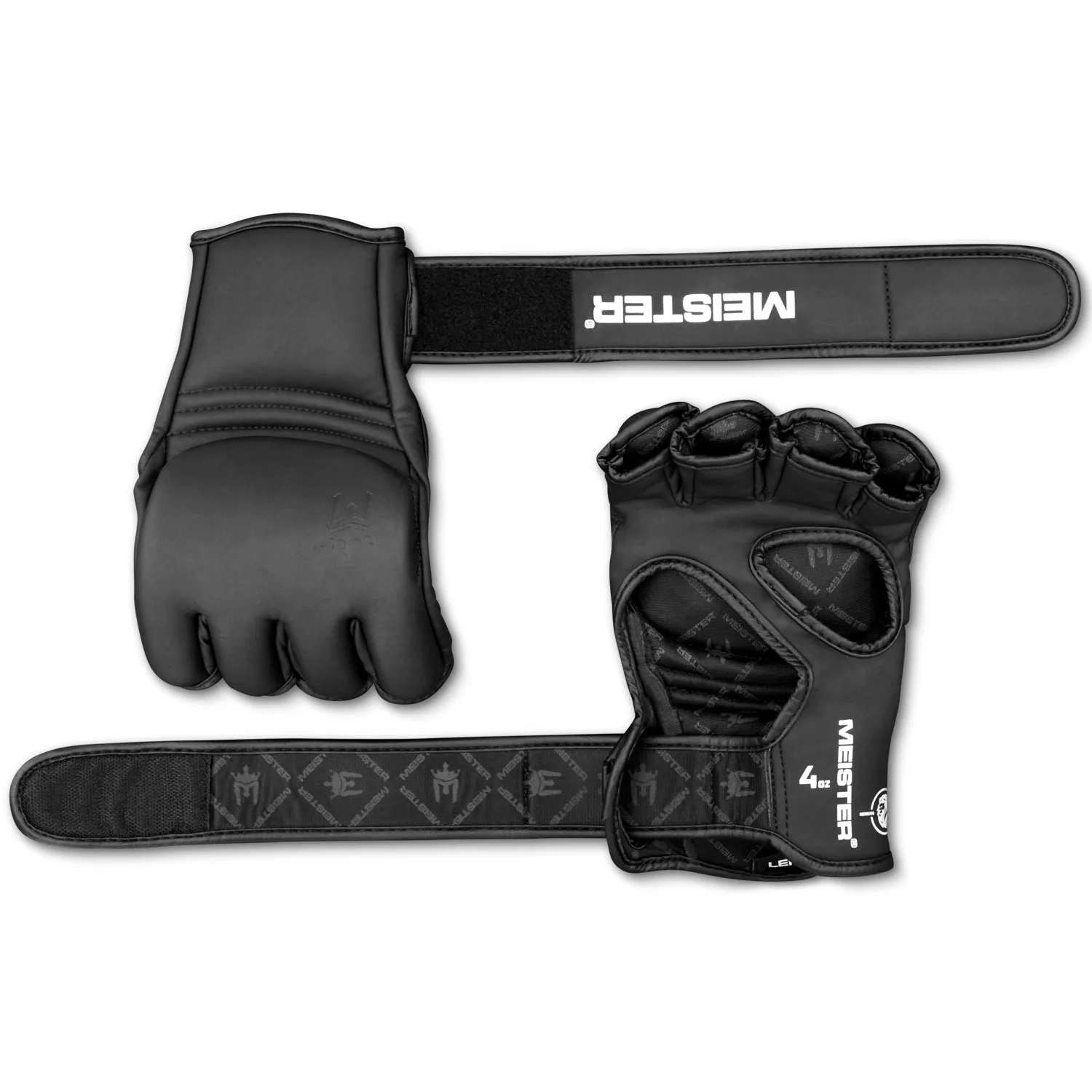 Meister 4oz [CRITICAL] MMA Gloves - Matte Black