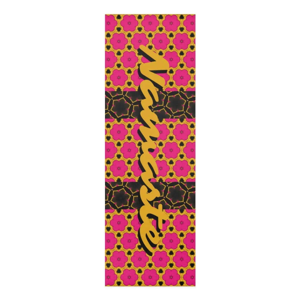 NAMASTE Foam Yoga Mat - PINK GOLD PRINT