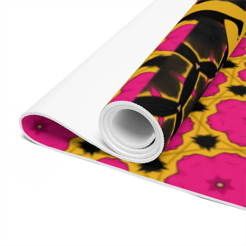 NAMASTE Foam Yoga Mat - PINK GOLD PRINT