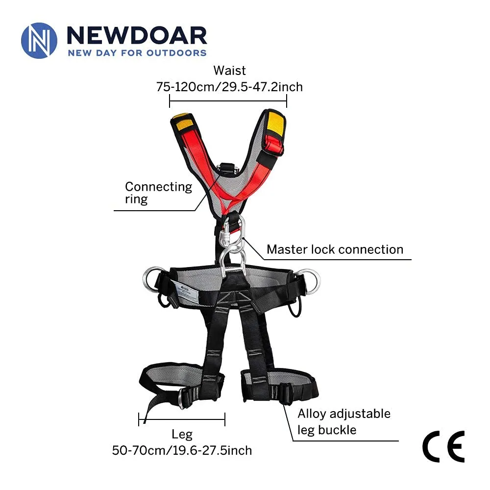 NewDoar  Adjustable Thickness Climbing Harness Full Body