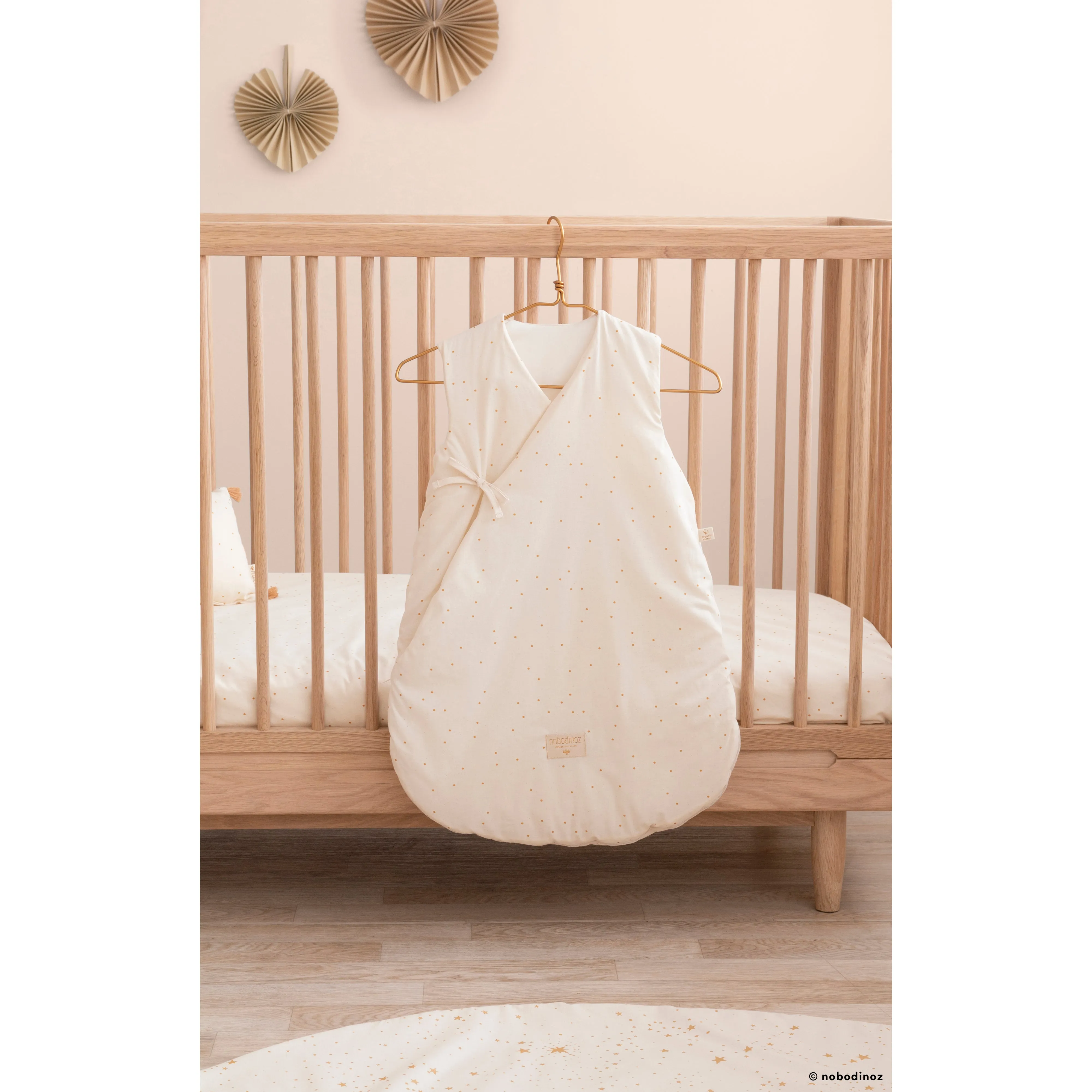 nobodinoz Summer Sleeping Bag Dreamy Gold Stella/White