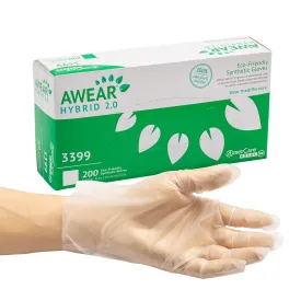 Powder-Free Awear Eco-Friendly Hybrid 2.0 Gloves, Case of 1,000