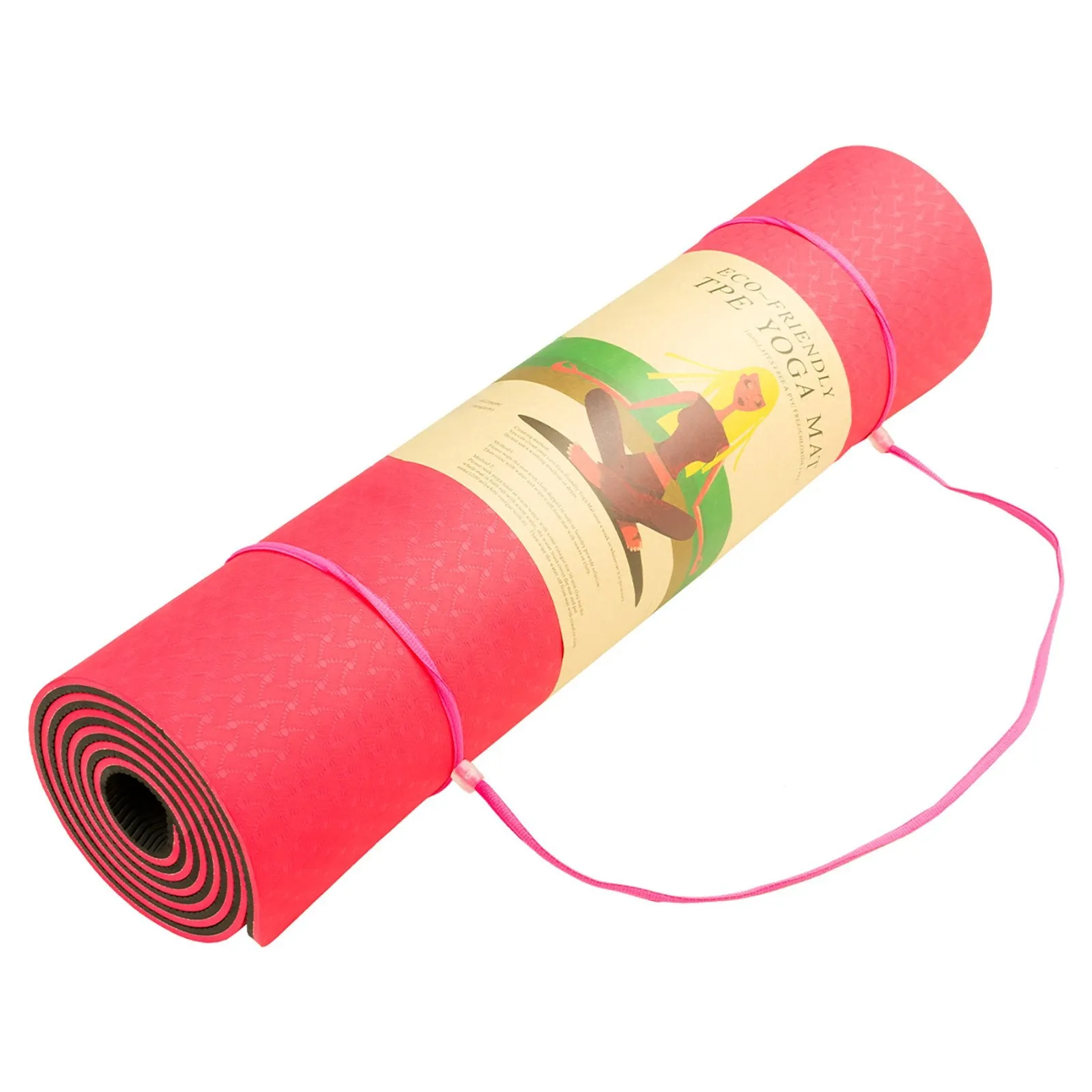 Powertrain TPE Pilates Exercise Yoga Mat 8mm - Red