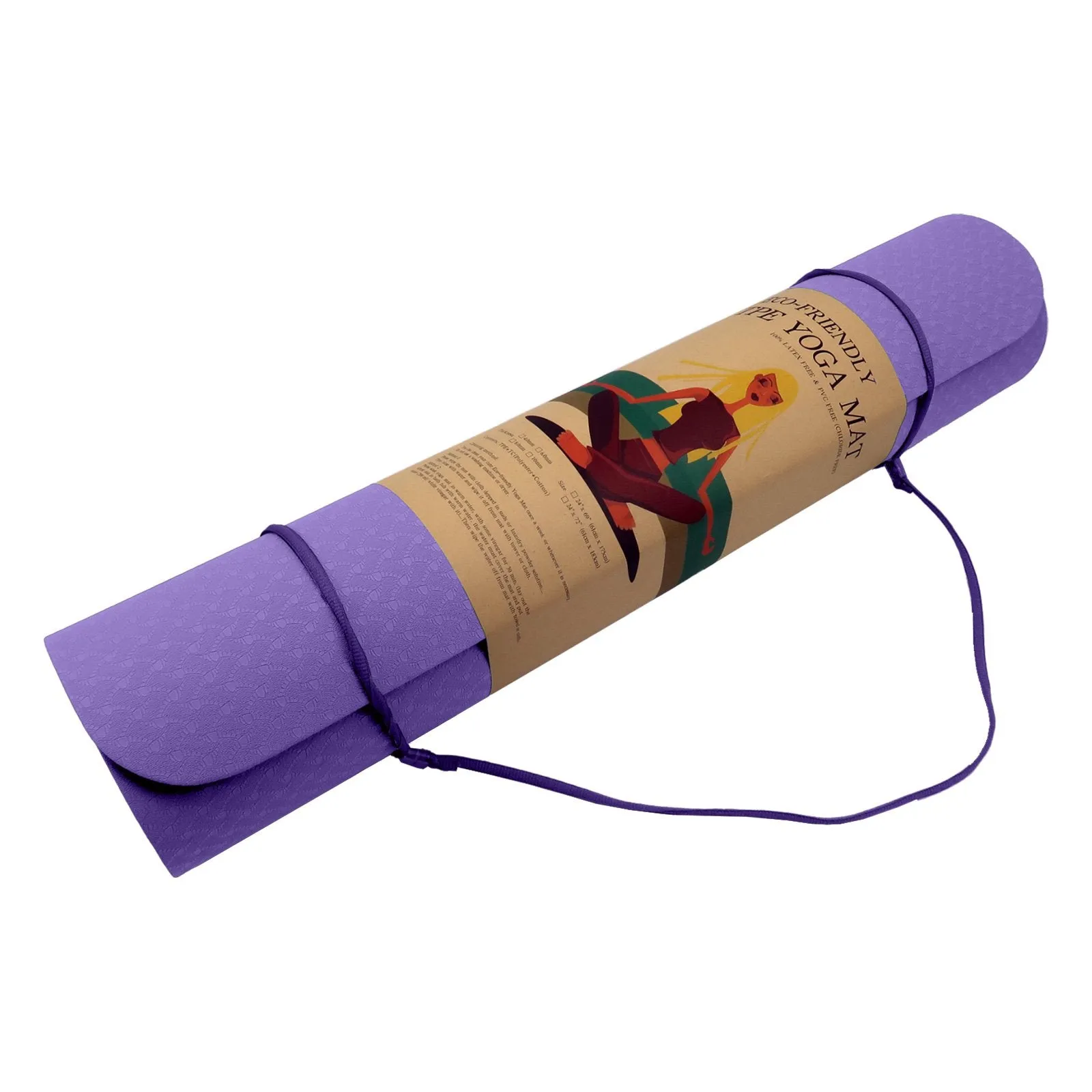 Powertrain TPE Yoga Pilates Exercise Mat 6mm - Lilac