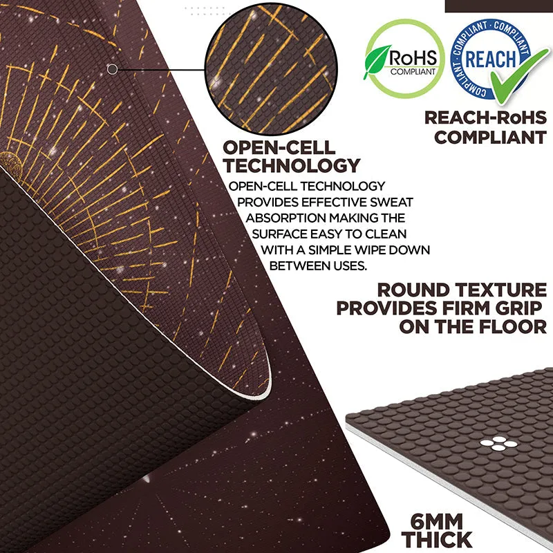 RDX D6 Iris 6mm PVC Yoga Mat Solar Brown